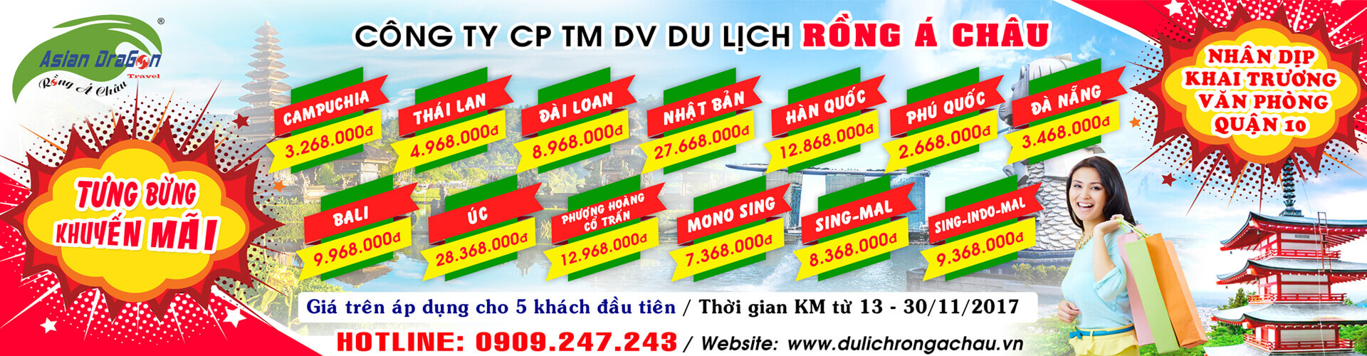 Chương trình khuyến mãi giá sốc nhân dịp khai trương Văn phòng Quận 10